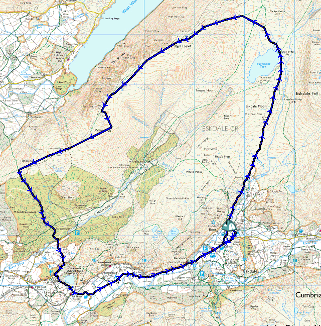 Walking Eskdale Moor Route Map Eskdale Moor Peak District Lake